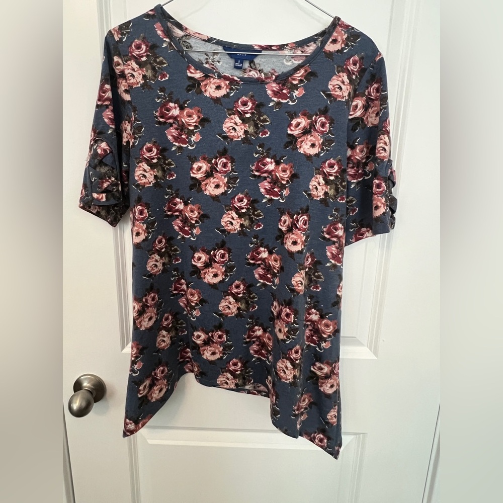 Apt. 9 Floral Blouse - Blue and Pink